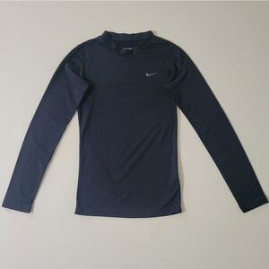 Nike Youth Black Long Sleeve Performance Pullover Shirt